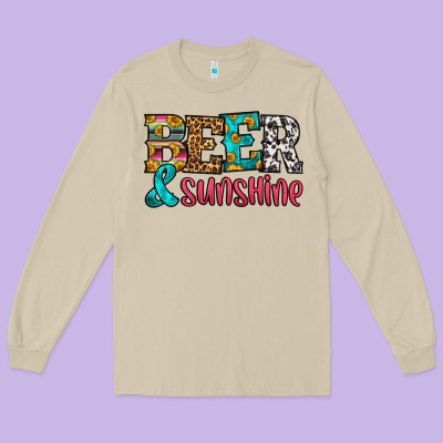 Beer And Sunshine Long Sleeve Tee Designed By Hra Design Shop