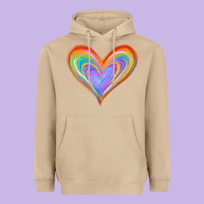 Watercolor Pride Heart Heavyweight Hoodie Designed By Jasminsmagicworld