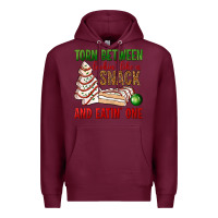 Burgundy torn between lookin' like a snack and eatin' one bbs Premium Hoodie - BundleAndBundleShop