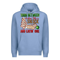 Colony Blue torn between lookin' like a snack and eatin' one bbs Premium Hoodie - BundleAndBundleShop