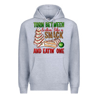 Heather Grey torn between lookin' like a snack and eatin' one bbs Premium Hoodie - BundleAndBundleShop