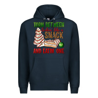 Navy torn between lookin' like a snack and eatin' one bbs Premium Hoodie - BundleAndBundleShop