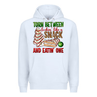White torn between lookin' like a snack and eatin' one bbs Premium Hoodie - BundleAndBundleShop