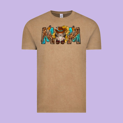 Mom With Bull Skull Vintage Tee Designed By Texasbilliewilder