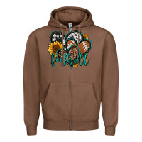 Chestnut football hearts Zipper Hoodie - Jasminsmagicworld