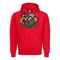 Red football hearts Zipper Hoodie - Jasminsmagicworld