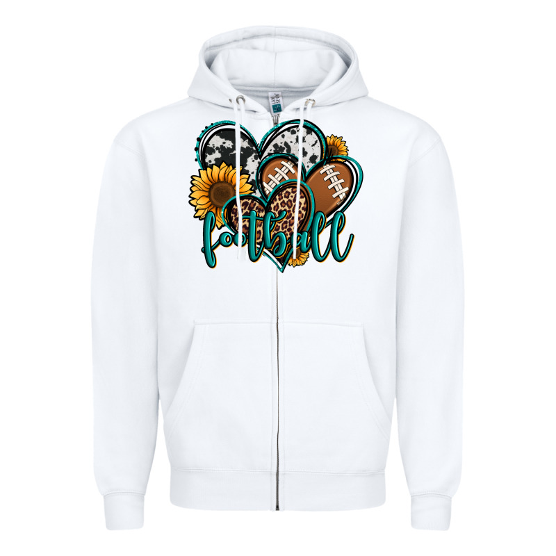 Football Hearts Zipper Hoodie by Jasminsmagicworld | Teevron