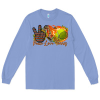 Colony Blue peace love tennis Long Sleeve Tee - RacoonDesign