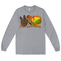 Heather Grey peace love tennis Long Sleeve Tee - RacoonDesign