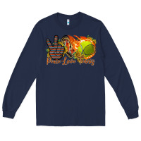 Navy peace love tennis Long Sleeve Tee - RacoonDesign