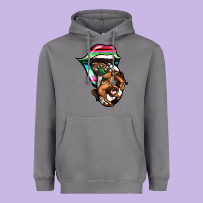 Serape Cowboy Tongue Heavyweight Hoodie Designed By Jasminsmagicworld