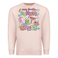 Pale Pink every favorite bunnys nurse Premium Sweatshirt - MaliasSmallBusiness
