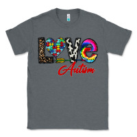 Charcoal Heather love autism Classic Tee - CowhideDigitalArt