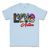 Dusty Blue love autism Classic Tee - CowhideDigitalArt