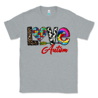 Heather Grey love autism Classic Tee - CowhideDigitalArt
