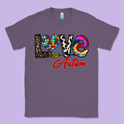 Love Autism Classic Tee Designed By Cowhidedigitalart