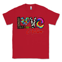 Red love autism Classic Tee - CowhideDigitalArt