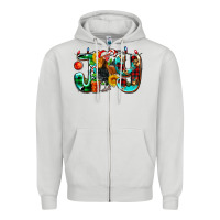 Dove Grey joy with roaster Zipper Hoodie - AdoDesignShop