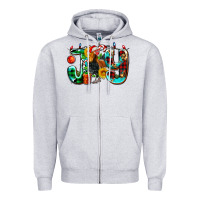 Heather Grey joy with roaster Zipper Hoodie - AdoDesignShop