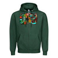 Sports Green joy with roaster Zipper Hoodie - AdoDesignShop