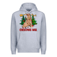 Heather Grey christmas nail bbs Premium Hoodie - BundleAndBundleShop