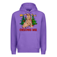 Purple christmas nail bbs Premium Hoodie - BundleAndBundleShop