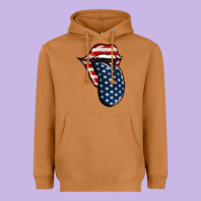 America 4th Of July Tongue Heavyweight Hoodie Designed By Jasminsmagicworld