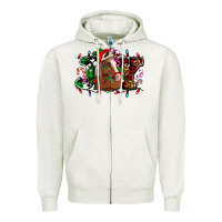 Oatmeal Heather joy and horse Christmas Zipper Hoodie - AdoDesignShop
