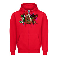Red joy and horse Christmas Zipper Hoodie - AdoDesignShop