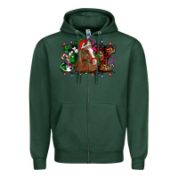 Sports Green joy and horse Christmas Zipper Hoodie - AdoDesignShop