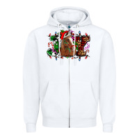 White joy and horse Christmas Zipper Hoodie - AdoDesignShop
