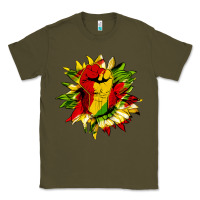 Army Green juneteenth sunflower Classic Tee - HRA Design Shop