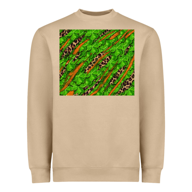 Distressed Shamrock And Leopard Heavyweight Sweatshirt by RanaPortraitStore | Teevron
