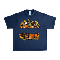 Navy Personalized Fall Pumpkin Urban Heavy Tee - texasbilliewilder