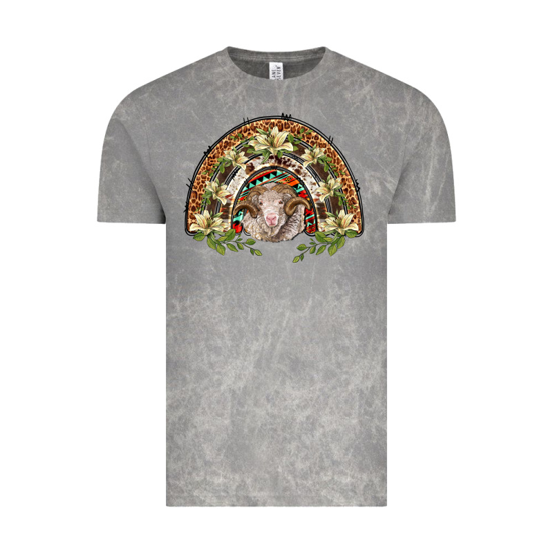 Merino Wool Ram Lily Rainbow Vintage Tee by BarkalooDesign | Teevron