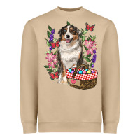 Mushroom Easter Aussie Australian Shepherd Heavyweight Sweatshirt - RanaPortraitStore
