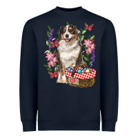 Navy Easter Aussie Australian Shepherd Heavyweight Sweatshirt - RanaPortraitStore