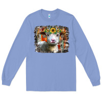 Colony Blue sunflower sheep Long Sleeve Tee - RacoonDesign