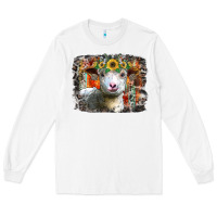 White sunflower sheep Long Sleeve Tee - RacoonDesign