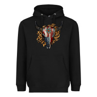 Black American Bull Skull Heavyweight Hoodie - Jasminsmagicworld
