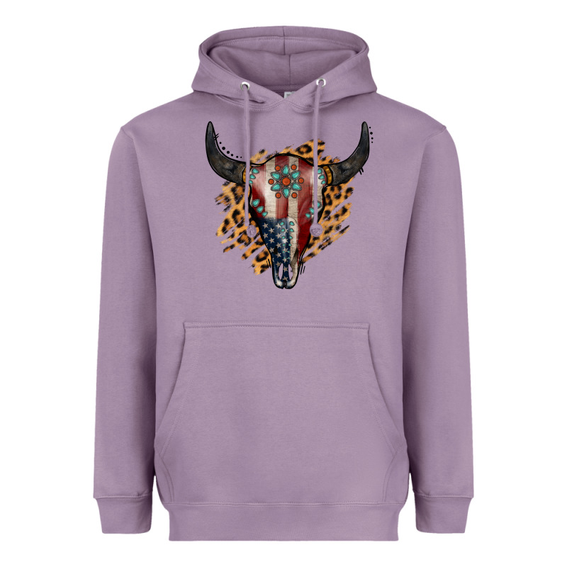 American Bull Skull Heavyweight Hoodie by Jasminsmagicworld | Teevron