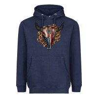 Navy American Bull Skull Heavyweight Hoodie - Jasminsmagicworld