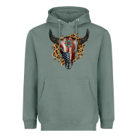 Sage American Bull Skull Heavyweight Hoodie - Jasminsmagicworld