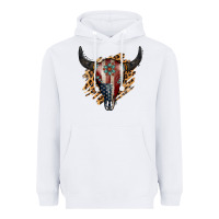 White American Bull Skull Heavyweight Hoodie - Jasminsmagicworld