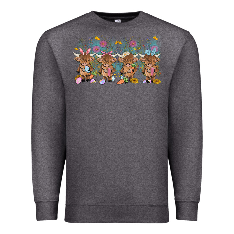 Easter Day Baby Highland Cow Premium Sweatshirt by MaliasSmallBusiness | Teevron