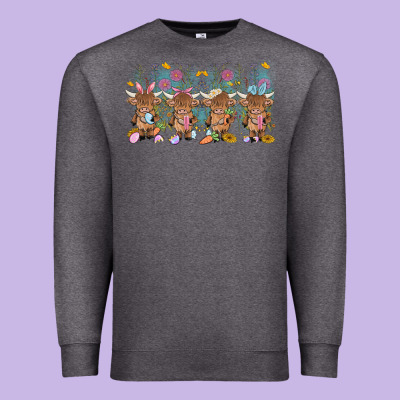 Easter Day Baby Highland Cow Premium Sweatshirt Designed By Maliassmallbusiness