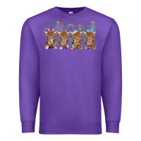 Purple easter day baby highland cow Premium Sweatshirt - MaliasSmallBusiness