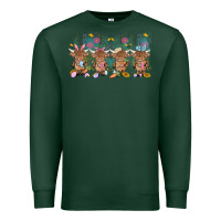 Sports Green easter day baby highland cow Premium Sweatshirt - MaliasSmallBusiness