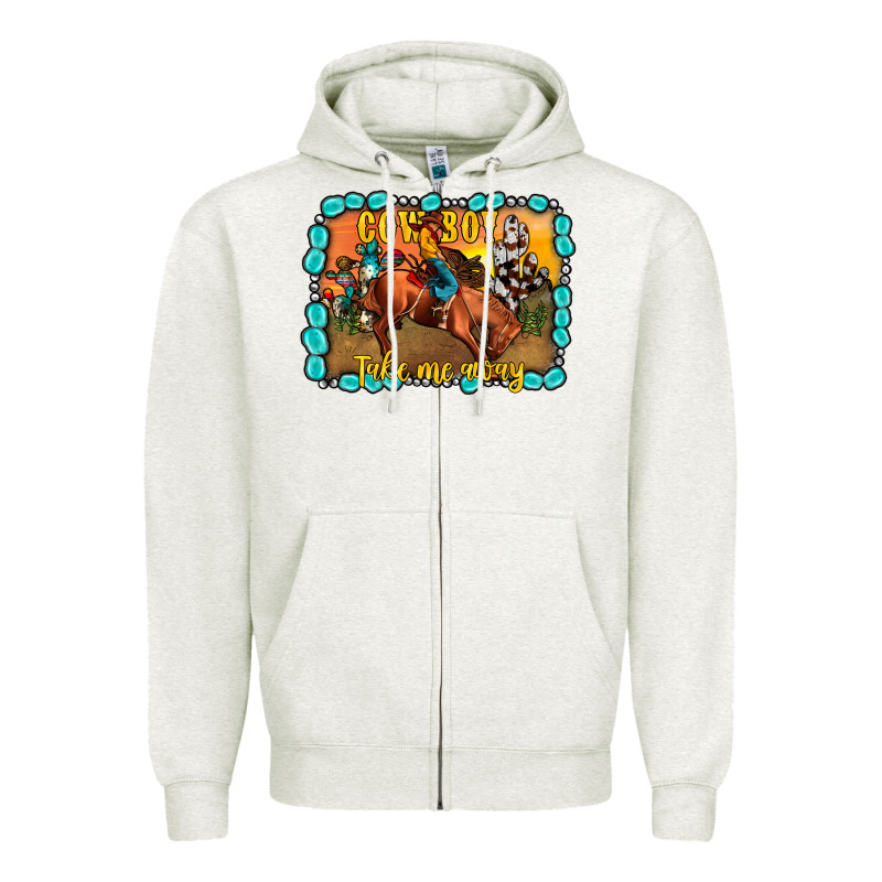 Cowboy Take Me Away Zipper Hoodie by JahusDesignShop | Teevron