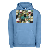 Pigment Pebble Blue California Wine with Leopard Background Urban Hoodie - Bettercallsaul